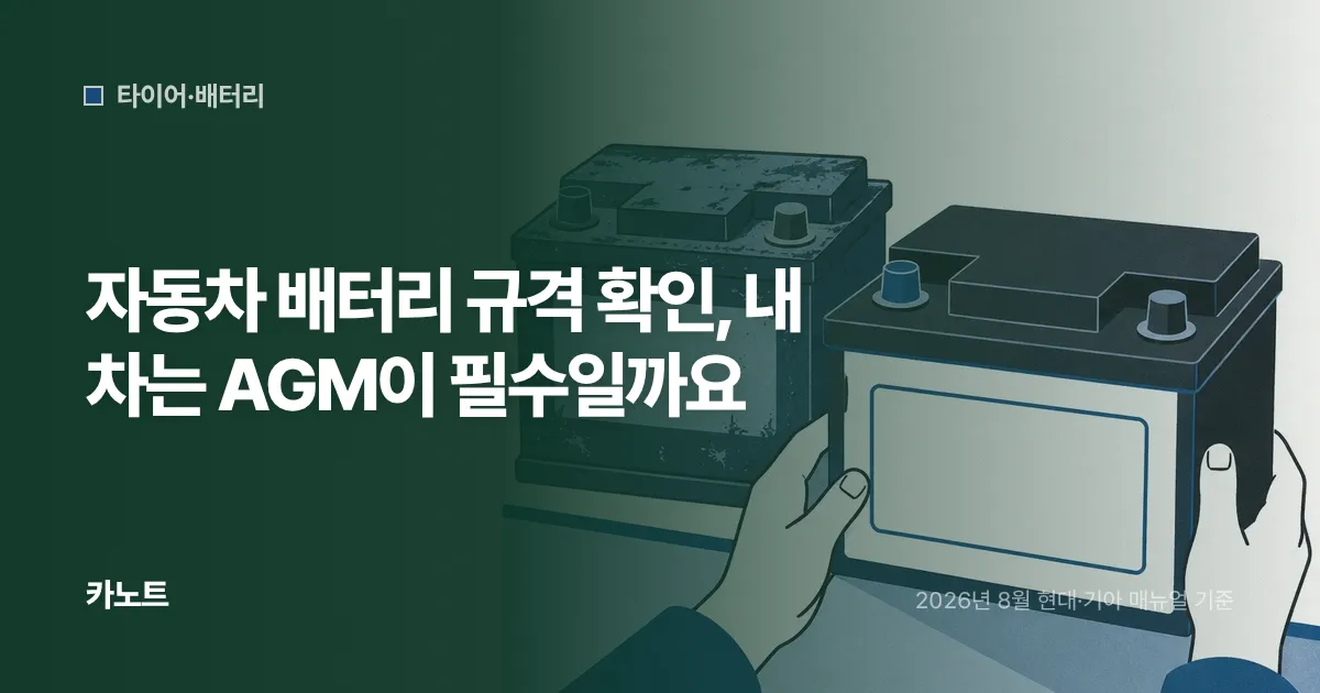 자동차 배터리 규격 확인, 내 차는 AGM이 필수일까요